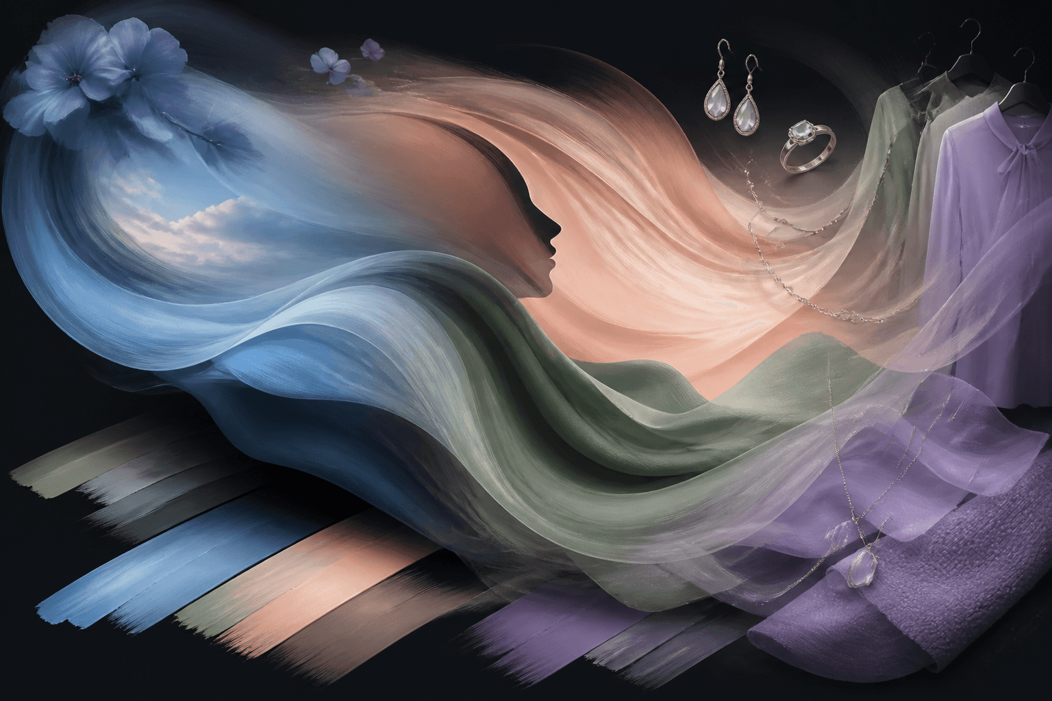 Flowing seasonal color palette visualization